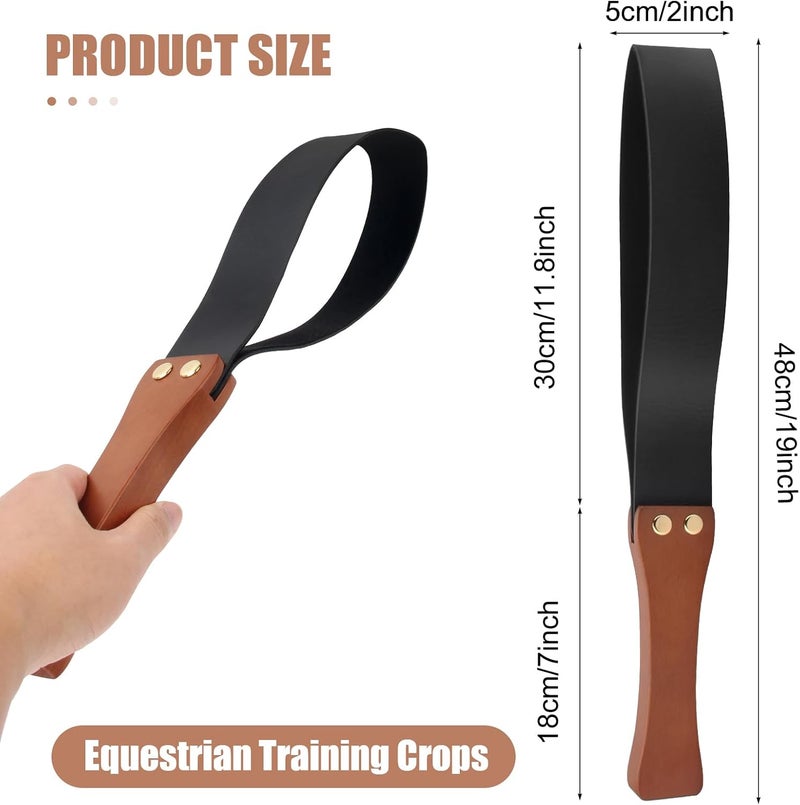 Catcan Riding Crop for Horses, 19'' Equestrianism Crops Leather Horse Whip for Equestrian Sports Training Whip - Image 4